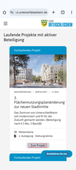 Screenshot zu einem aktuellen Projekt in der Brgerbeteiligung