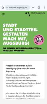 Screenshot aus der Brgerbeteiligungsplattform machmit.augsburg.de